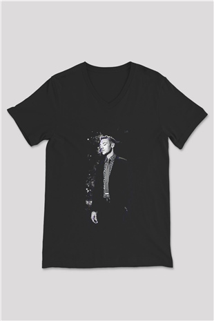 Diplo Siyah Unisex V Yaka Tişört