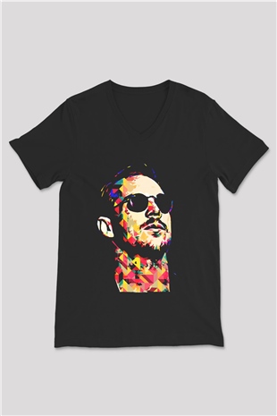 Diplo Siyah Unisex V Yaka Tişört