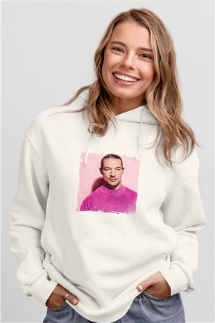 DiploBaskılı Beyaz Hoodie