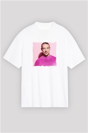 DiploBaskılı Beyaz Oversize Tişört