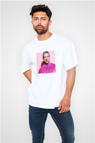 DiploBaskılı Beyaz Oversize Tişört