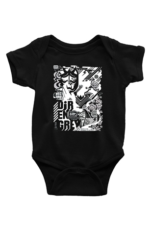 Dir En Grey Baskılı Siyah Bebek Body - Zıbın