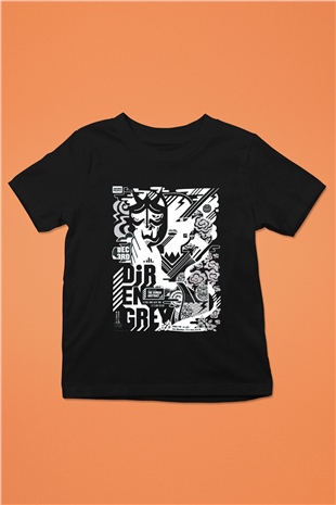 Dir En Grey Baskılı Siyah Unisex Çocuk Tişört