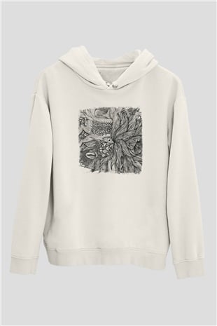 Dir En Grey Baskılı Unisex Beyaz Hoodie