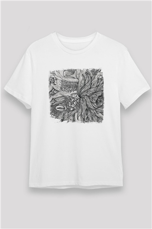 Dir En Grey Baskılı Unisex Beyaz Tişört