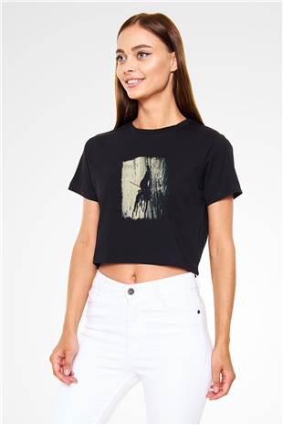 Dir En Grey Baskılı Unisex Siyah Crop Top Tişört
