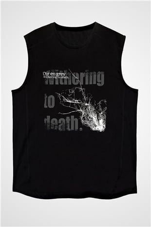 Dir En Grey Baskılı Unisex Siyah Kolsuz Tişört