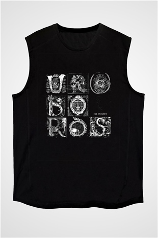 Dir En Grey Baskılı Unisex Siyah Kolsuz Tişört