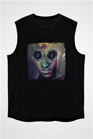 Dir En Grey Baskılı Unisex Siyah Kolsuz Tişört
