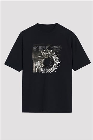 Dir En Grey Baskılı Unisex Siyah Oversize Tişört