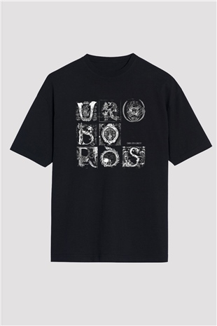 Dir En Grey Baskılı Unisex Siyah Oversize Tişört