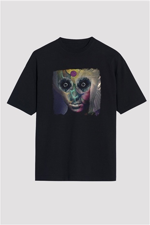 Dir En Grey Baskılı Unisex Siyah Oversize Tişört