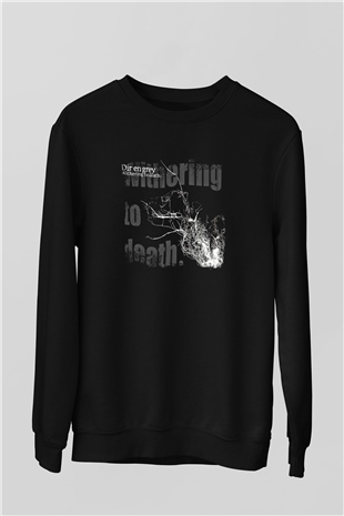 Dir En Grey Baskılı Unisex Siyah Sweatshirt