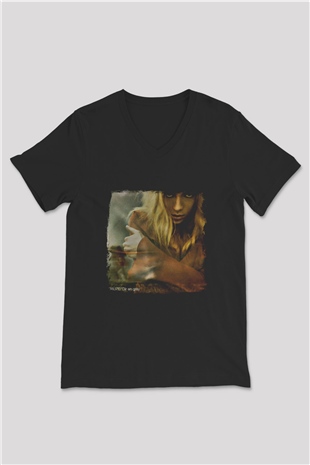 Dir En Grey Baskılı Unisex Siyah V Yaka Tişört