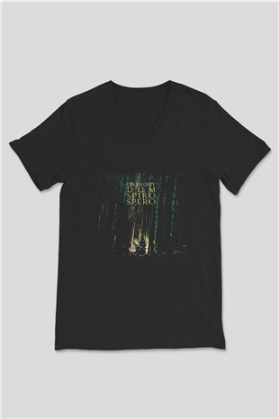 Dir En Grey Baskılı Unisex Siyah V Yaka Tişört