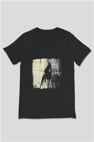 Dir En Grey Baskılı Unisex Siyah V Yaka Tişört