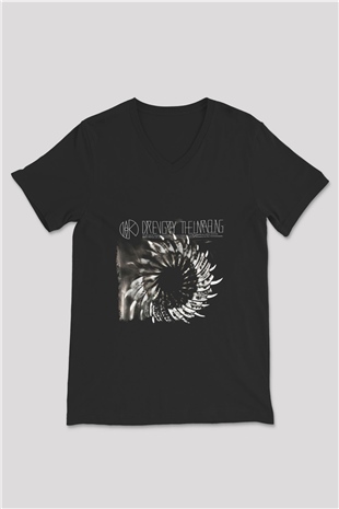 Dir En Grey Baskılı Unisex Siyah V Yaka Tişört