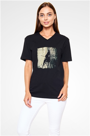 Dir En Grey Baskılı Unisex Siyah V Yaka Tişört