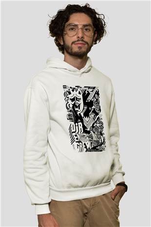 Dir En Grey Beyaz Unisex Kapşonlu Sweatshirt