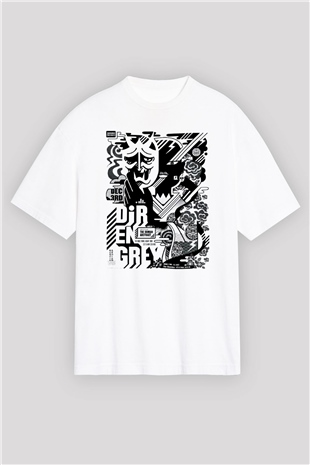 Dir En Grey Beyaz Unisex Oversize Tişört T-Shirt
