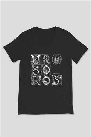 Dir En Grey Siyah Unisex V Yaka Tişört T-Shirt