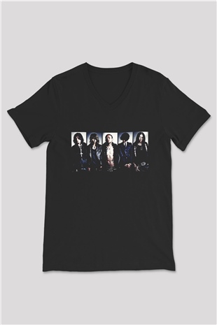 Dir En Grey Siyah Unisex V Yaka Tişört T-Shirt