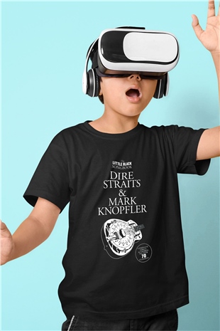 Dire Straits Baskılı Siyah Unisex Çocuk Tişört