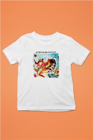 Dire Straits Baskılı Unisex Beyaz Çocuk Tişört