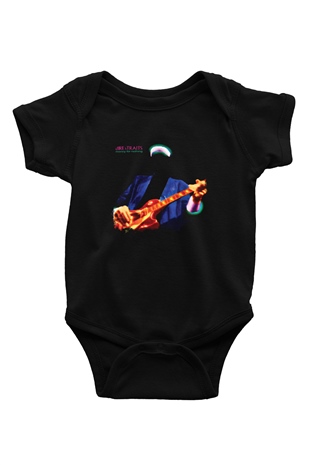 Dire Straits Baskılı Unisex Siyah Bebek Body - Zıbın