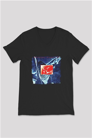 Dire Straits Baskılı Unisex Siyah V Yaka Tişört