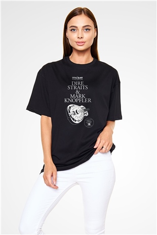 Dire Straits Siyah Unisex Oversize Tişört T-Shirt