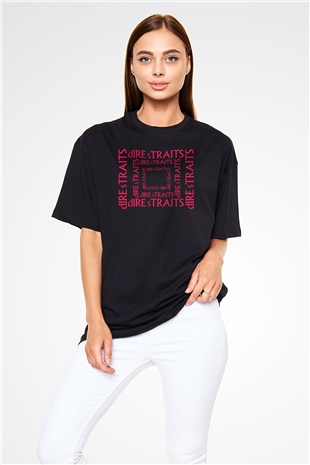 Dire Straits Siyah Unisex Oversize Tişört T-Shirt