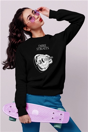 Dire Straits Siyah Unisex Sweatshirt