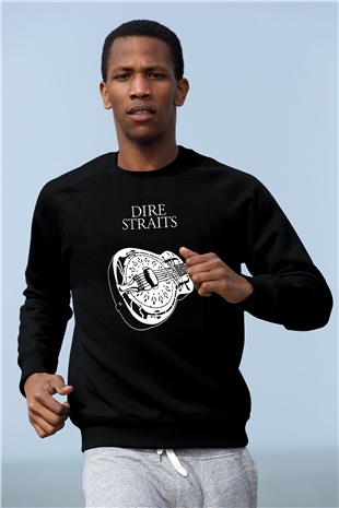 Dire Straits Siyah Unisex Sweatshirt