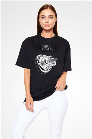 Dire Straits Siyah Oversize Tişört Oversize T-shirt - TişörtFabrikası