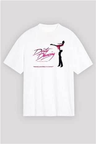 Dirty Dancing Beyaz Unisex Oversize Tişört