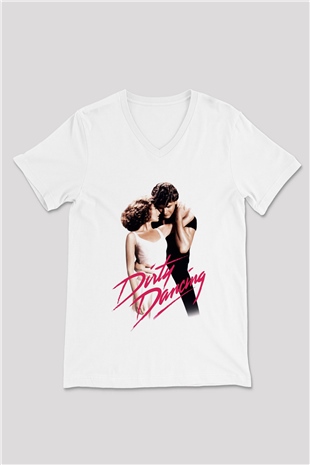 Dirty Dancing Beyaz Unisex V Yaka Tişört