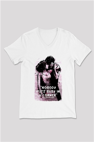Dirty Dancing Beyaz Unisex  V Yaka Tişört