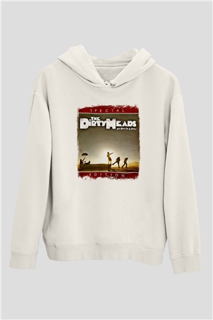Dirty Heads Baskılı Unisex Beyaz Hoodie