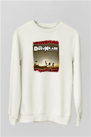 Dirty Heads Baskılı Unisex Beyaz Sweatshirt