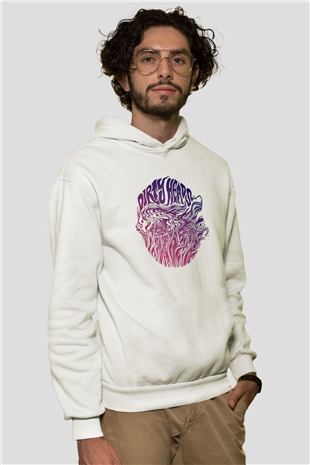 Dirty Heads Beyaz Unisex Kapüşonlu Sweatshirt