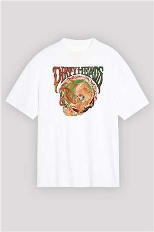 Dirty Heads Beyaz Oversize Tişört Oversize T-shirt - TişörtFabrikası
