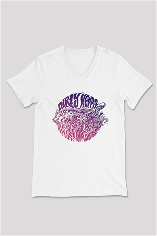 Dirty Heads Beyaz Unisex V Yaka Tişört