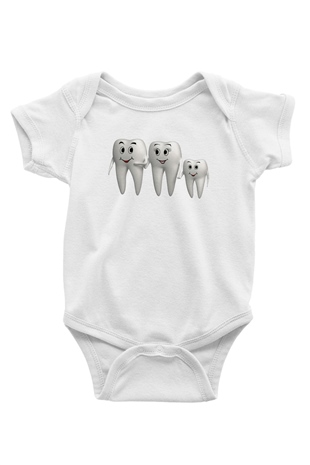 Diş hekimi Baskılı Beyaz Unisex Bebek Body - Zıbın