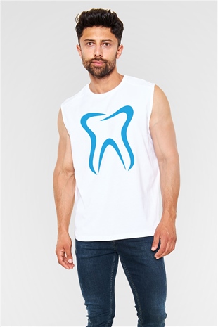 Diş hekimi Beyaz Unisex Kolsuz Tişört