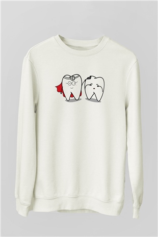 Diş hekimi Beyaz Unisex Sweatshirt