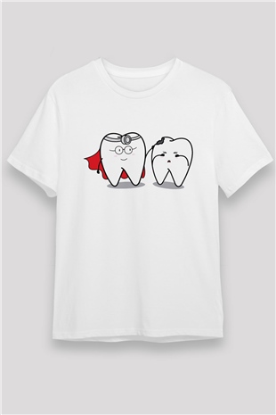 Diş hekimi Beyaz Unisex Tişört T-Shirt - TişörtFabrikası