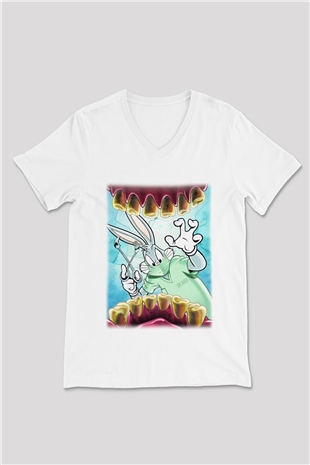 Diş hekimi Beyaz Unisex V Yaka Tişört T-Shirt