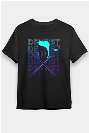 Diş Hekimi Siyah Unisex Tişört T-Shirt - TişörtFabrikası