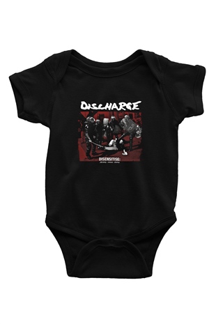 Discharge Baskılı Unisex Siyah Bebek Body - Zıbın